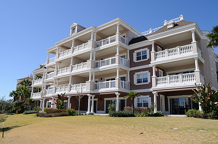 View of building from balcony/golf side